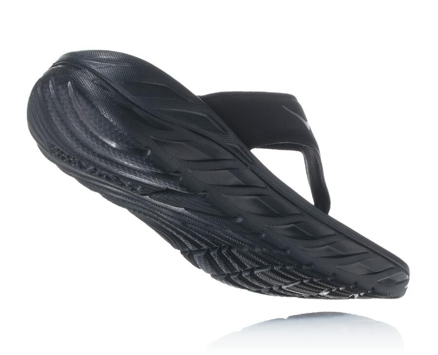 Hoka One One サンダル レディース 黒 - ORA Recovery フリップ - MN7980246